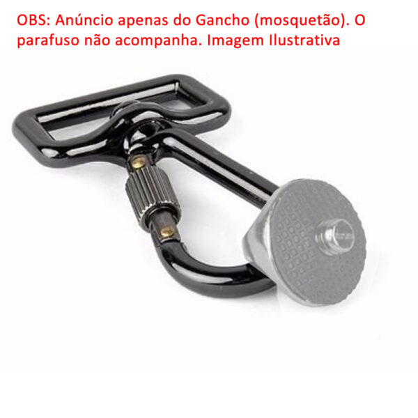 Gancho Metálico Mosquetão Suporte Prender Alça Câmera Fotográfica - Imagem 3