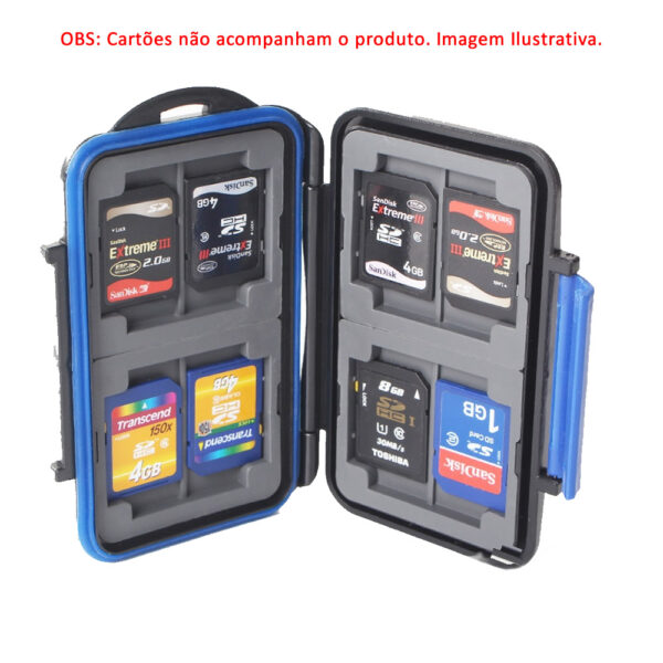 Porta Cartão Cartões de Memória Case 12 em 1 (4CF + 8SD) à Prova D'água e Pancadas ABS - Imagem 2