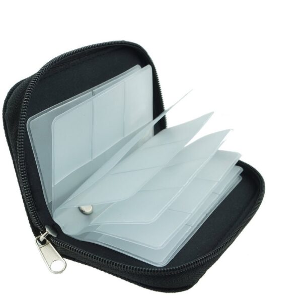Porta Cartão Cartões de Memória Case 22 em 1 (18 SD + 4CF) em Nylon Zíper Preto - Imagem 4