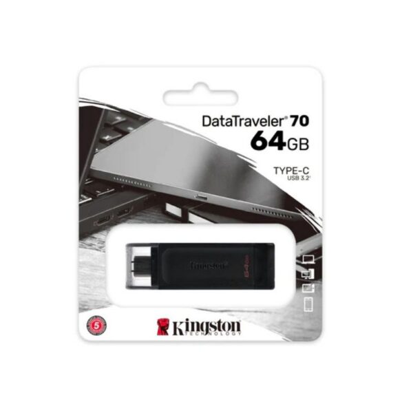 PEN DRIVE KINGSTON 64GB DATATRAVELER 70 DT70/64GB USB 3.2 TYPE-C USB-C PENDRIVE - Imagem 3