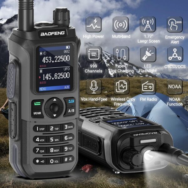 Radio Baofeng UV-21 PRO V2 999 Canais Longo Alcance Ate 10KM Visor LCD Multi-Frequência UHF VHF FM à Prova d'Água Carreg - Imagem 6
