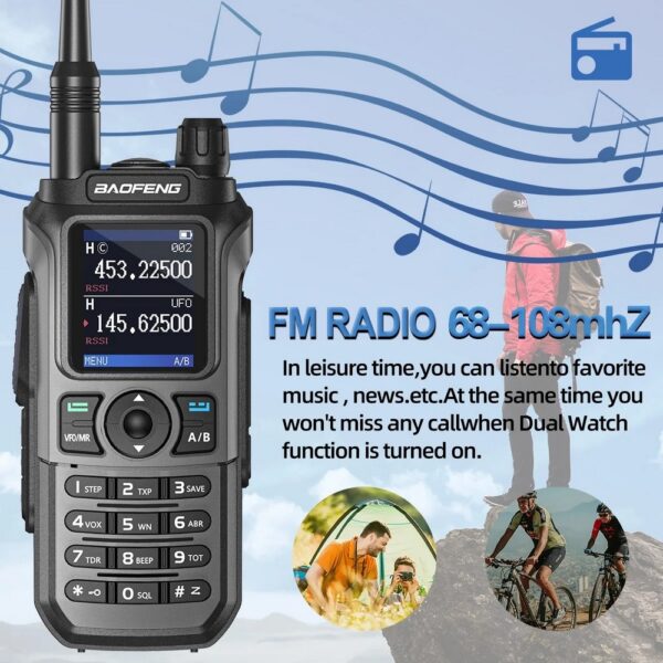 Radio Baofeng UV-21 PRO V2 999 Canais Longo Alcance Ate 10KM Visor LCD Multi-Frequência UHF VHF FM à Prova d'Água Carreg - Imagem 9