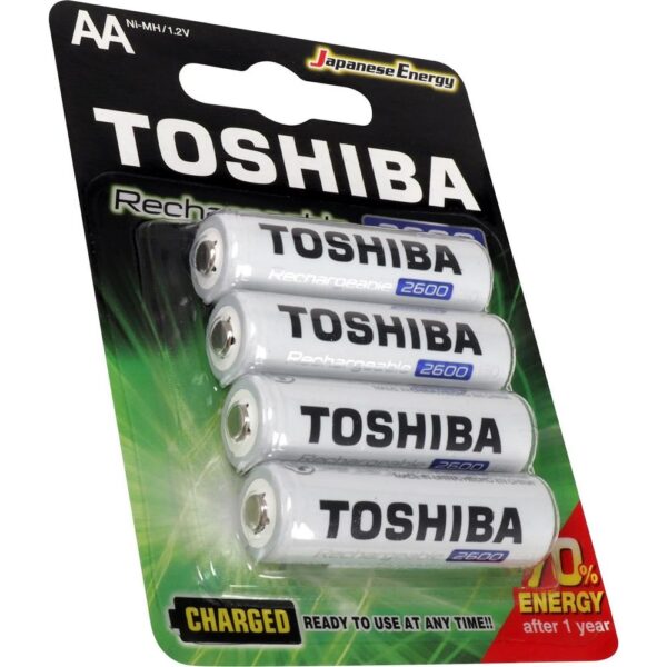 Pilha Recarregável Toshiba AA 2600mAh Cartela C/4 TNH6GAE - Imagem 3