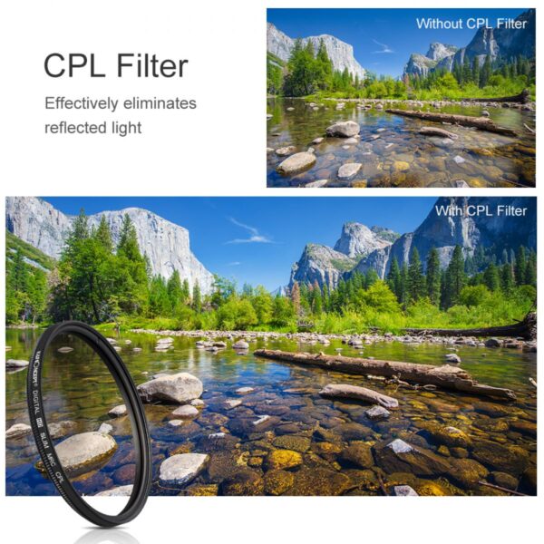 Filtro CPL Polarizador P/ Lente Objetiva Câmera Polarizante - Imagem 5