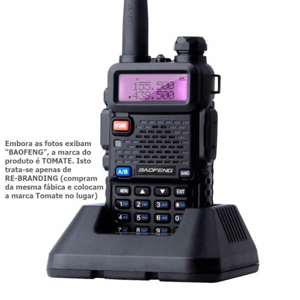 Rádio Comunicador Tomate MRA-001T Walkie Talkie UHF VHF e FM C/ Visor LCD - Imagem 2