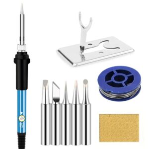 Kit Ferro Solda 60W 220V + Esponja Limpeza + Suporte + 5 Pontas