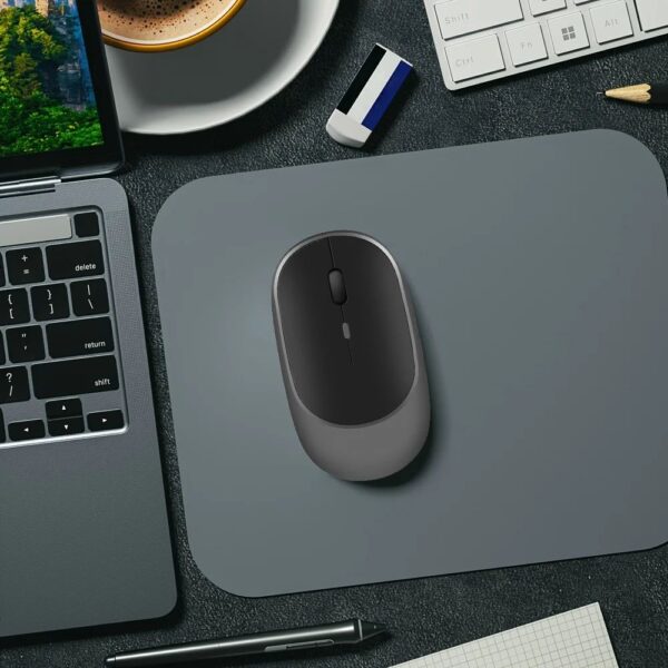 Mouse Sem Fio Recarregável Bluetooth + 2.4G USB Silencioso Preto Wireless - Imagem 8