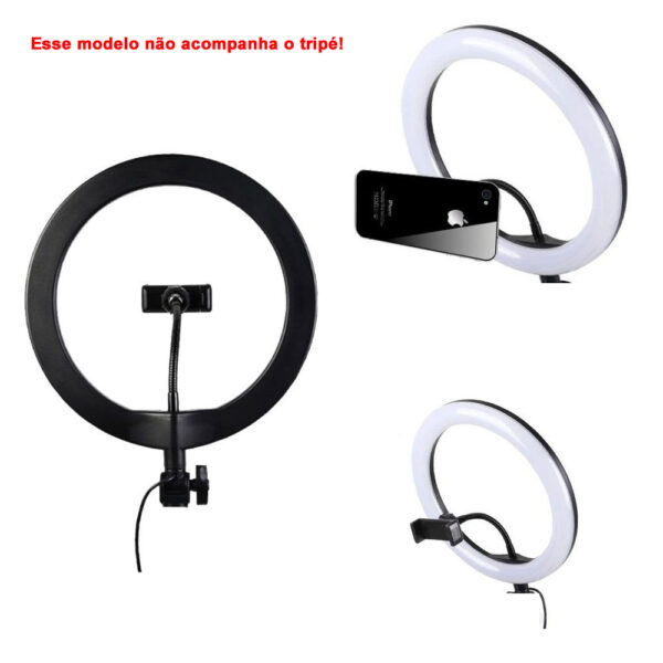 Iluminador Ring Light 12" 30cm Oberon OR-PL300 + Ball Head + Suporte Celular - Imagem 6