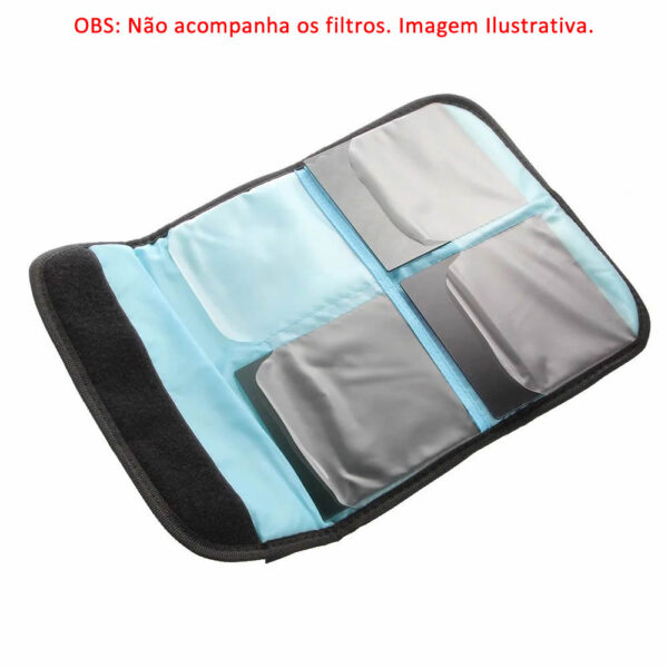 Porta Filtros de Lente Câmera 4 divisórias Bag Case em Nylon Estojo - Imagem 2