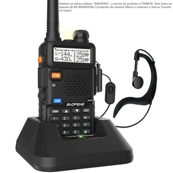 Rádio Comunicador Tomate MRA-001T Walkie Talkie UHF VHF e FM C/ Visor LCD - Imagem 5