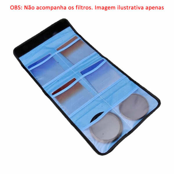Porta Filtros de Lente Câmera 6 divisórias Bag Case em Nylon Estojo - Imagem 2
