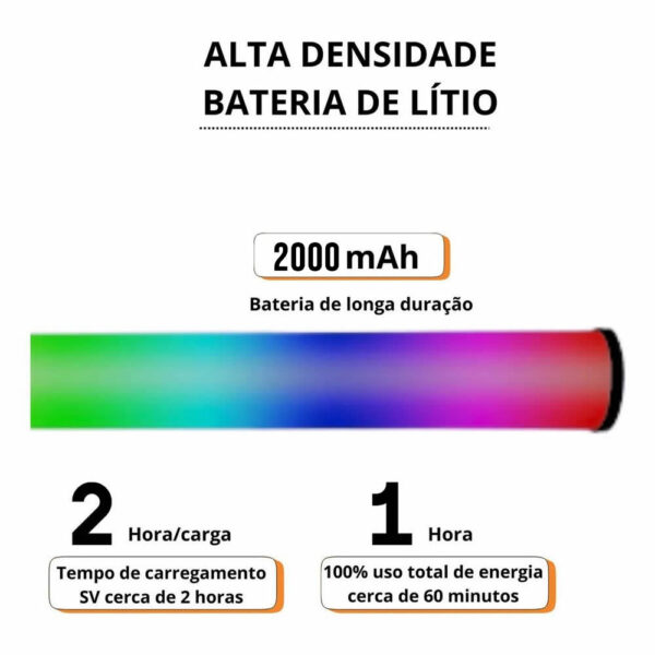 Barra Bastão de Led 30cm Cores Colorido RGB Tomate MLG-118RGB Light Fotografia Vídeo Estúdio Criativo - Imagem 8