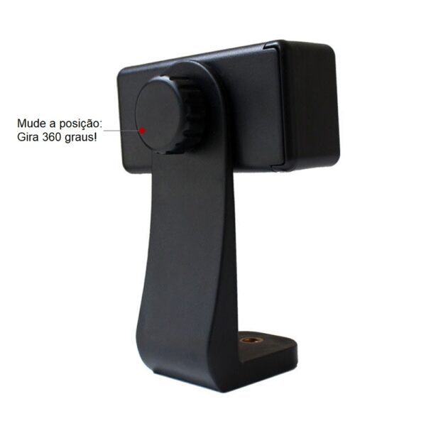 Suporte Garra Celular Giratório Gira na Vertical e Horizontal p/ Tripé Adaptador Mola - Imagem 4