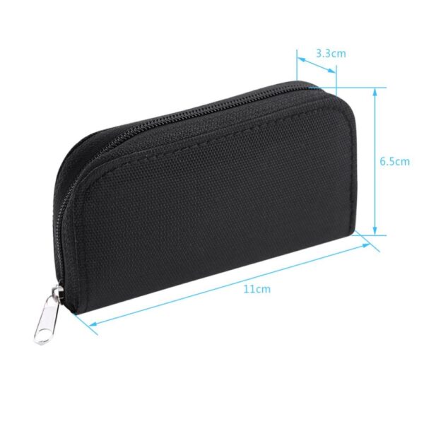 Porta Cartão Cartões de Memória Case 22 em 1 (18 SD + 4CF) em Nylon Zíper Preto - Imagem 6