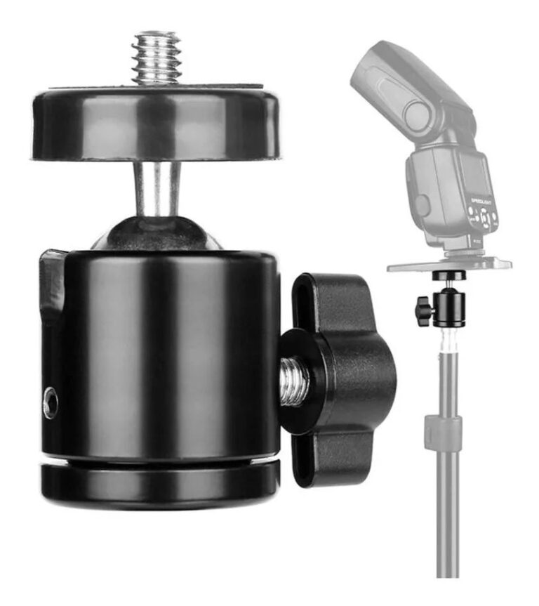 Mini Ball Head Suporte Cabeça Tripé, Monopé, Ring Light, Celular, Led, Flash Etc Até 2KG