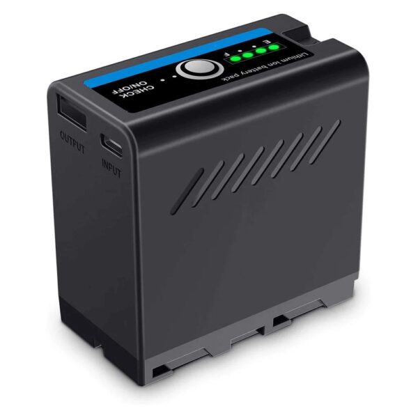Bateria P/ Sony NP-F990T F970 F960 F950 Carrega no USB C 7.4V 7800mAh 57.7Wh - Imagem 2