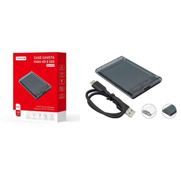 Case Gaveta P/ Montar HD Externo 2.5" Sata III USB 3.0 6Gbps