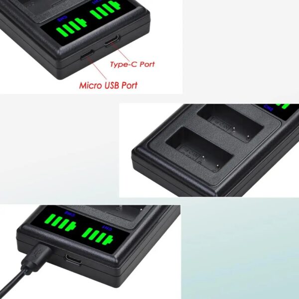 Carregador Bateria Canon LP-E17 LPE17 Duplo Indicativo Leds Entrada USB - Imagem 5