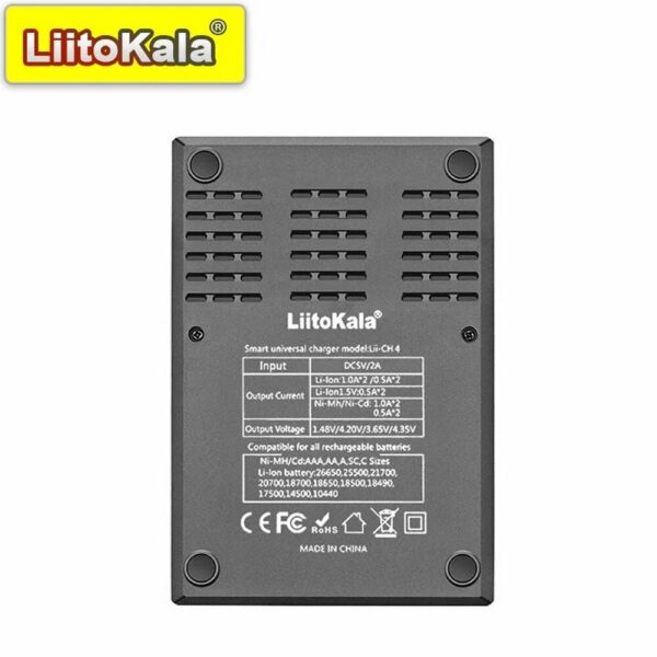 Carregador de Pilhas P/4 AA, AAA e Li-ion Liitokala Lii-CH4 Inteligente Visor LCD Entrada USB - Imagem 5