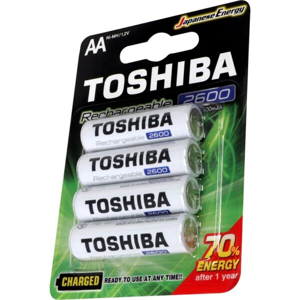 Pilha Recarregável Toshiba AA 2600mAh Cartela C/4 TNH6GAE - Imagem 2
