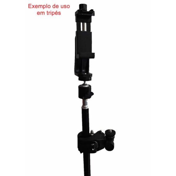 Garra Suporte Adaptador Prendedor Abraçadeira Rosca 1/4 P/ Tripés Guidão Bike Moto - Imagem 8