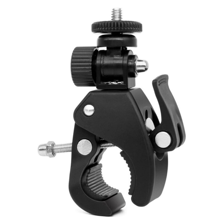 Garra Suporte Adaptador Prendedor Abraçadeira Rosca 1/4 P/ Tripés Guidão Bike Moto