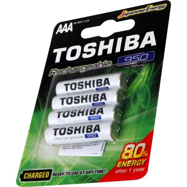 Pilha Recarregável Toshiba AAA 950mAh Cartela C/4 TNH3GAE - Imagem 2