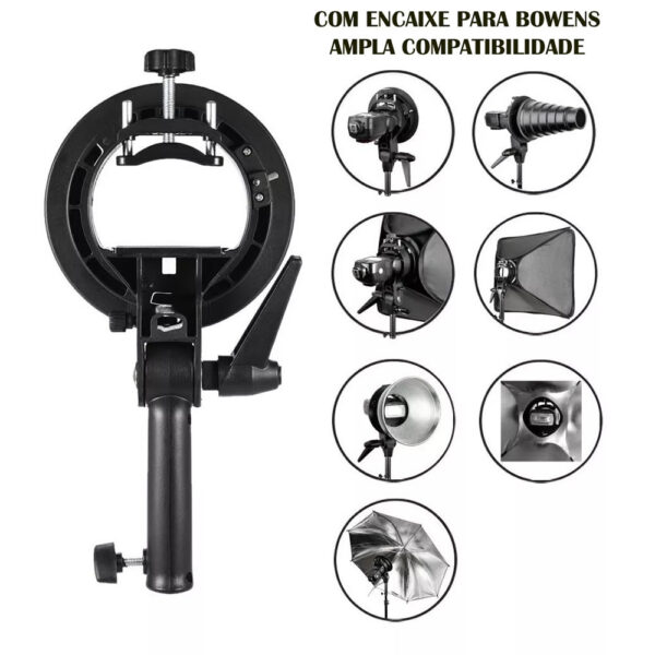Suporte para Flash Speedlite em Tripés de Iluminação Softbox Sombrinha e Bowens Fotoparts - Imagem 10