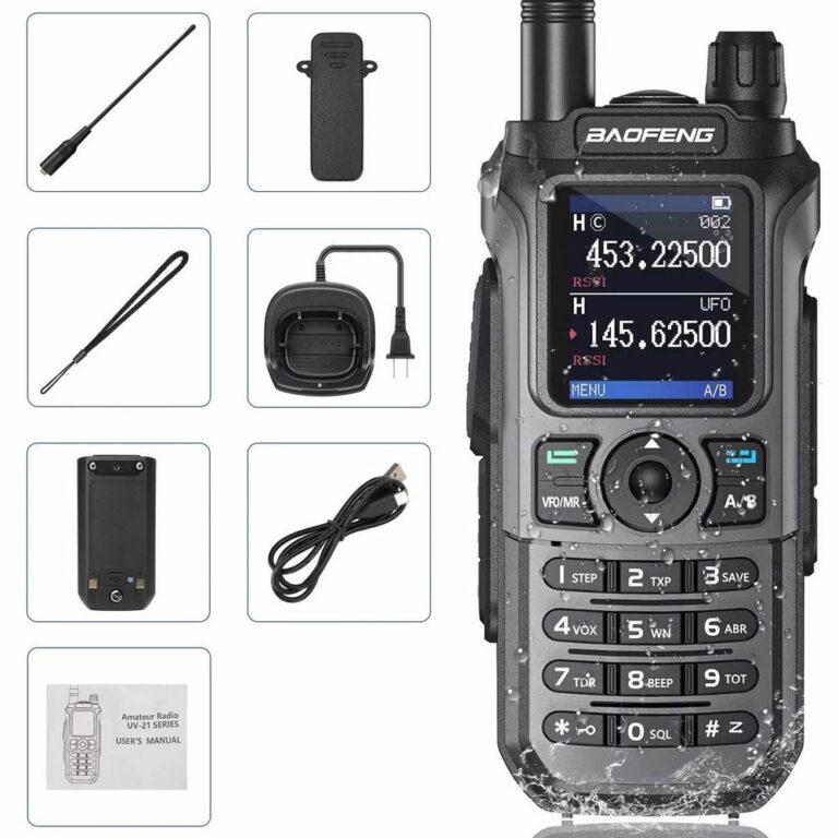 Radio Baofeng UV-21 PRO V2 999 Canais Longo Alcance Ate 10KM Visor LCD Multi-Frequência UHF VHF FM à Prova d'Água Carreg