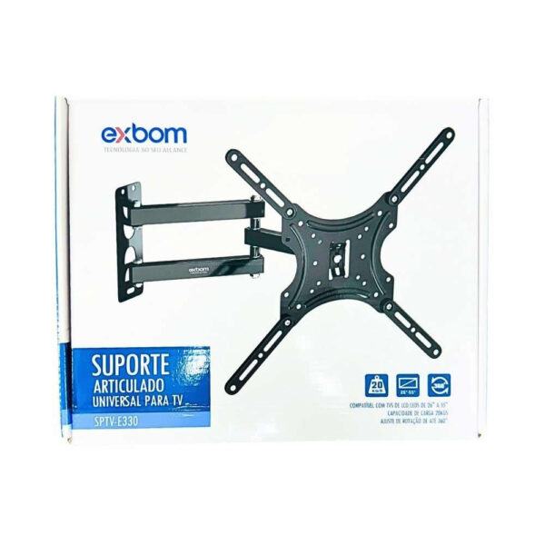 Suporte TV Articulado Metal P/ Parede 26 a 55 polegada Exbom SPTV-E330 - Imagem 5