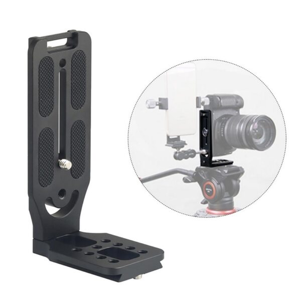 Plate ou Sapata em L Suporte P/ Câmera Fotográfica na Vertical no Tripé Bracket