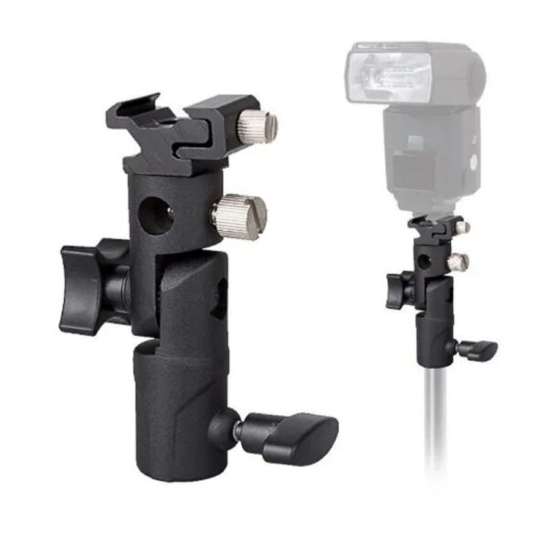 Suporte Articulado P/ Flash Em Tripés Sombrinha Softbox Metálico Metal Adaptador - Imagem 2