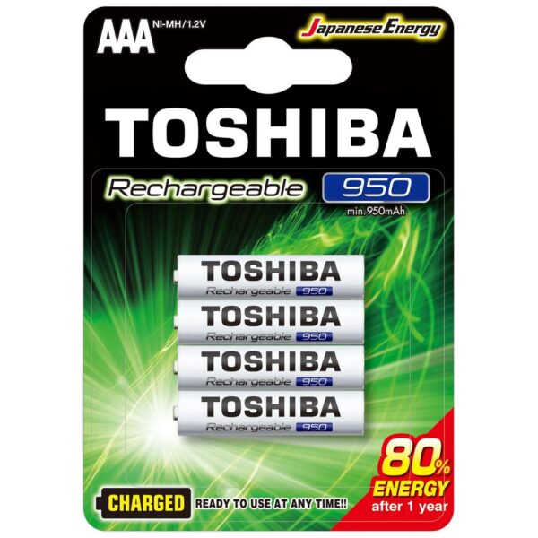 Pilha Recarregável Toshiba AAA 950mAh Cartela C/4 TNH3GAE