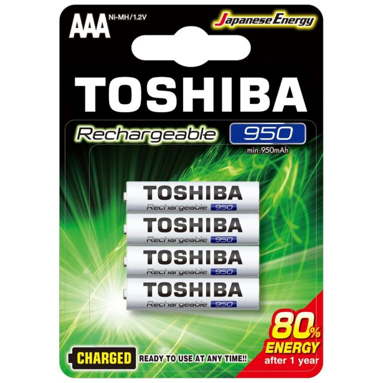 Pilha Recarregável Toshiba AAA 950mAh Cartela C/4 TNH3GAE