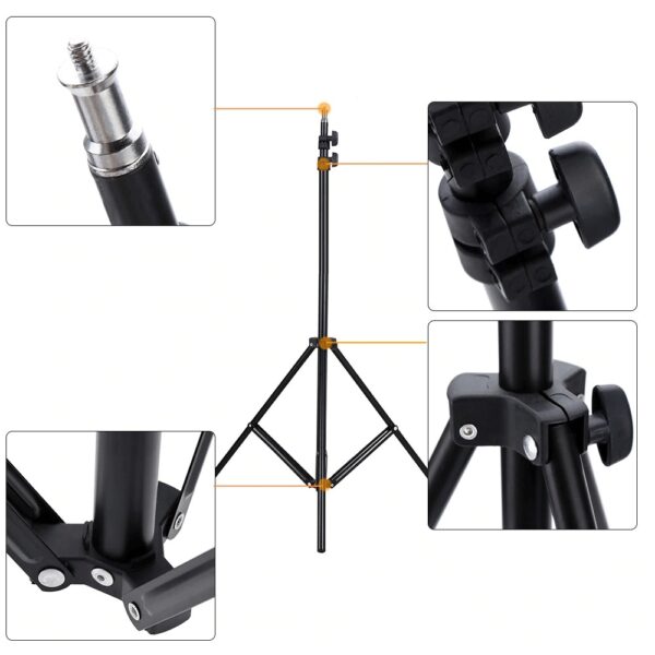 Kit Tripé de Chão Para Celular 2,10m + Mini Ball Head + Suporte Prendedor Clipe Garra Presilha 3 em 1 - Imagem 2