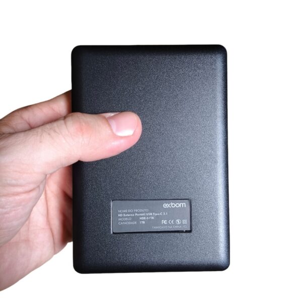 HD Externo 1TB 1000GB USB Type C 3.1 Slim Vault Exbom HDE-S1TA - Imagem 3