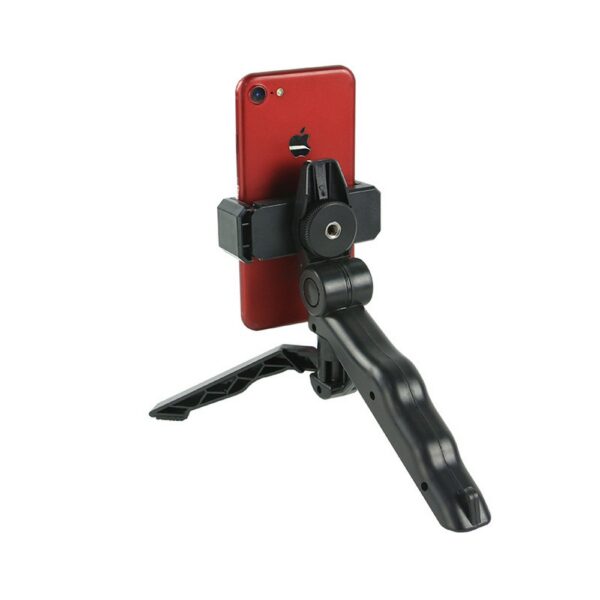 Kit Mini Tripé P/ Celular + Suporte Clipe Mola Gira Vertical Horizontal Completo