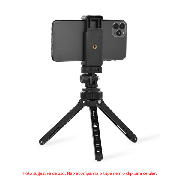 Mini Cabeça Articulada Suporte P/ Led, Celular, Microfone, Câmera de Ação, Monitor - Imagem 7