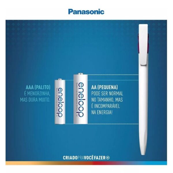 Pilha Recarregável Panasonic Eneloop AA 2000mAh Cartela C/2 Pilhas - Imagem 2