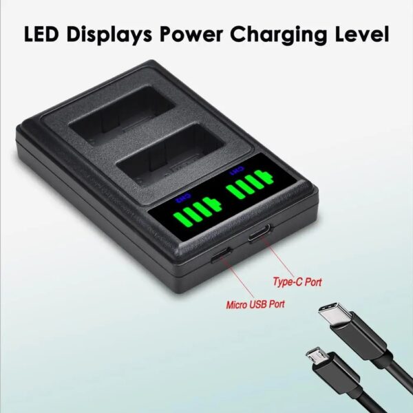 Carregador Bateria Canon LP-E17 LPE17 Duplo Indicativo Leds Entrada USB - Imagem 4